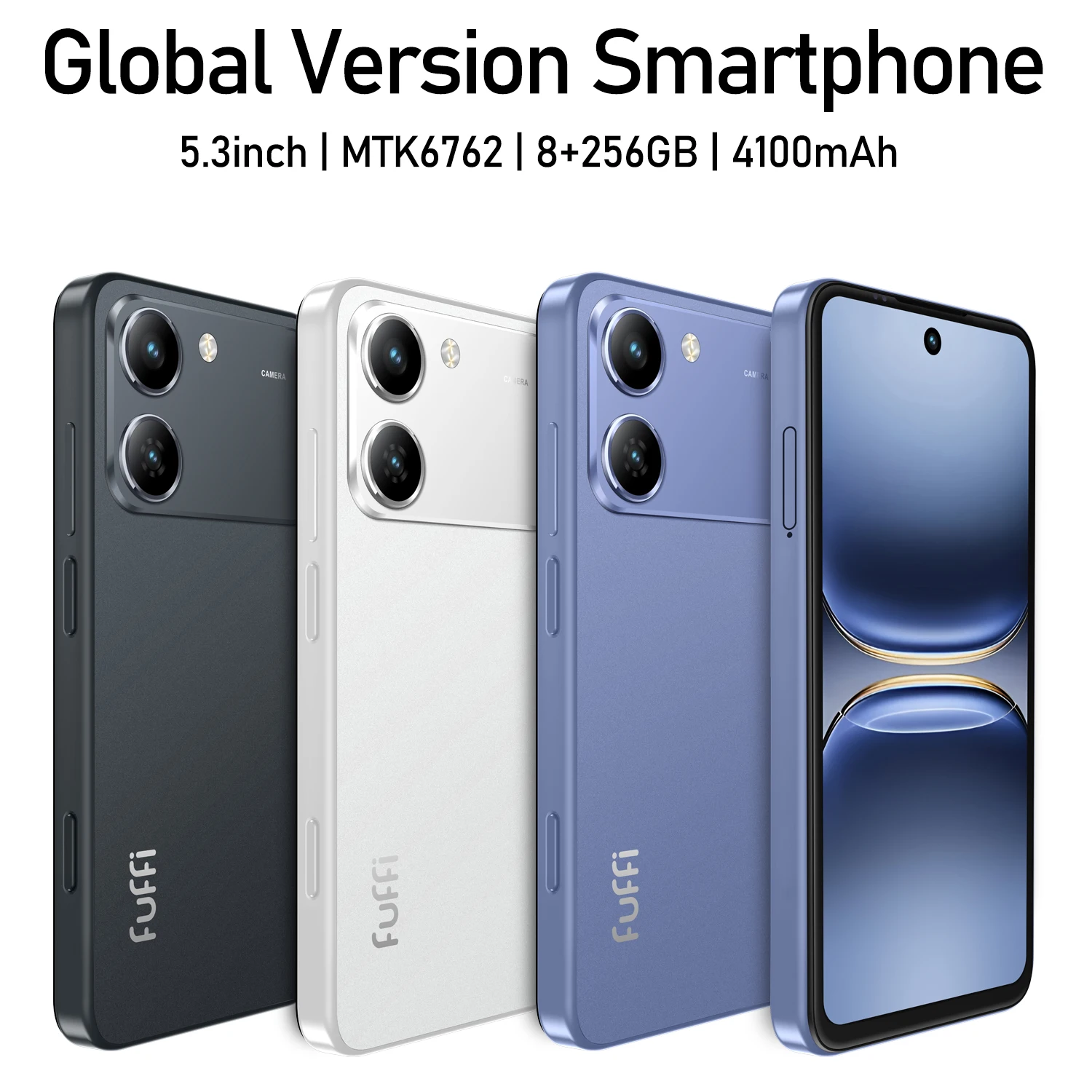 Global Version Smartphone 8GB+256GB 4G Smartphone, 5.3'' Cellphone LCD 60Hz Display, 12MP Camera, 4100mAh Battery HD Camera, WiFi