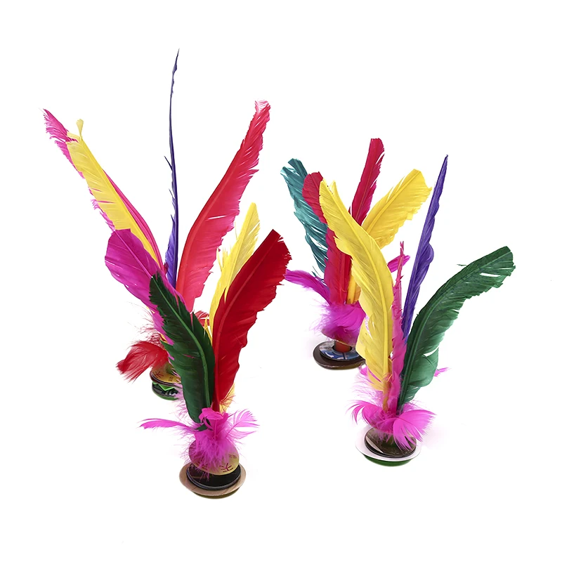 Colorful Feather Shuttlecock China Jianzi Footbal Foot Kick Handwheel Fancy Goose Feather Shuttlecock Outdoor Fitness Training