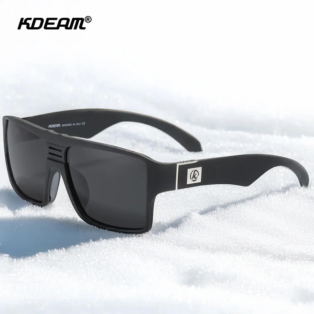 KDEAM Square Shape Men's Sunglasses Polarized Impact Protection Anti-Reflection Lens Enhance Any Outdoor Pursuit Category 3