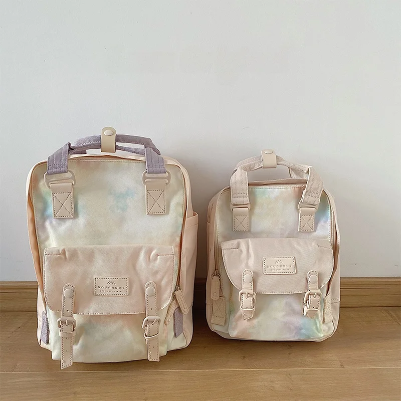 

New Hong Kong Donut orn School Bag Large Capaci Bapa for Teenage Girls And College Students Canvas Material Waterproof