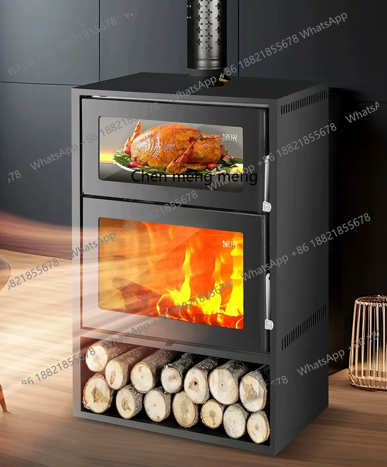 Winter heating stove wood burning real fire fireplace European oven household villa living room B & B