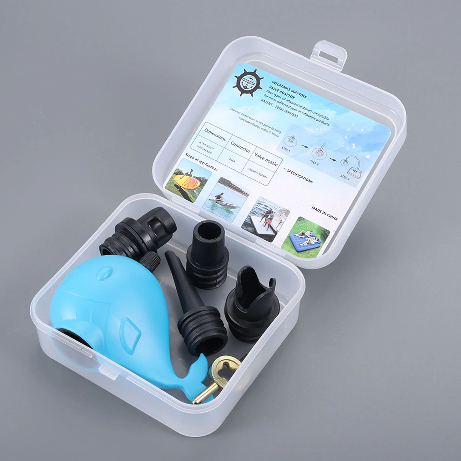 

1 комплект, насос для доски для серфинга, клапан, гаечный ключ, адаптер, насадка для SUP, доска для серфинга, каяк, надувная лодка, плот, аксессуары для серфинга