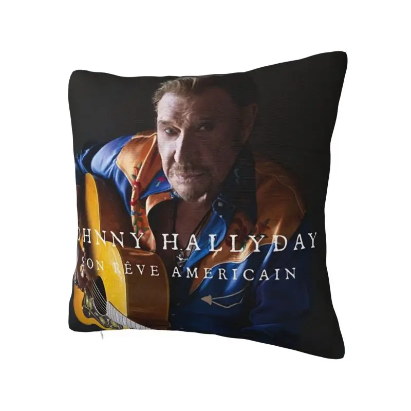 Nordic Johnny Hallyday Son Reve Americain Cushion Cover for Sofa Velvet French Rock Singer Throw Pillow Case Home Decor