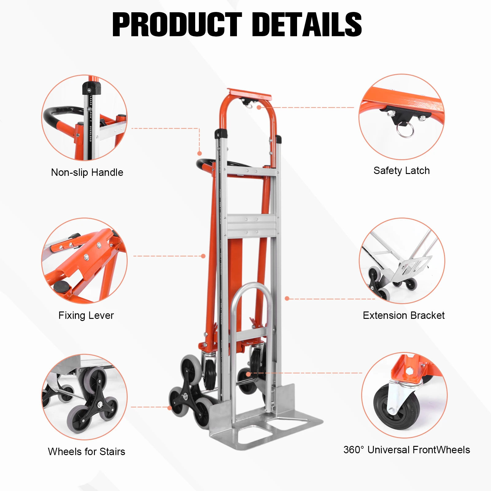 

Тележка-платформа 3-в-1 из алюминиевого сплава для подъема по лестнице с колесами, сверхмощная, для склада, магазина, аэропорта