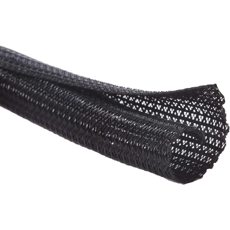 Wire protector, wire loom, oil pipe, cable sleeve, split type sleeve - protects cats from chewing - black