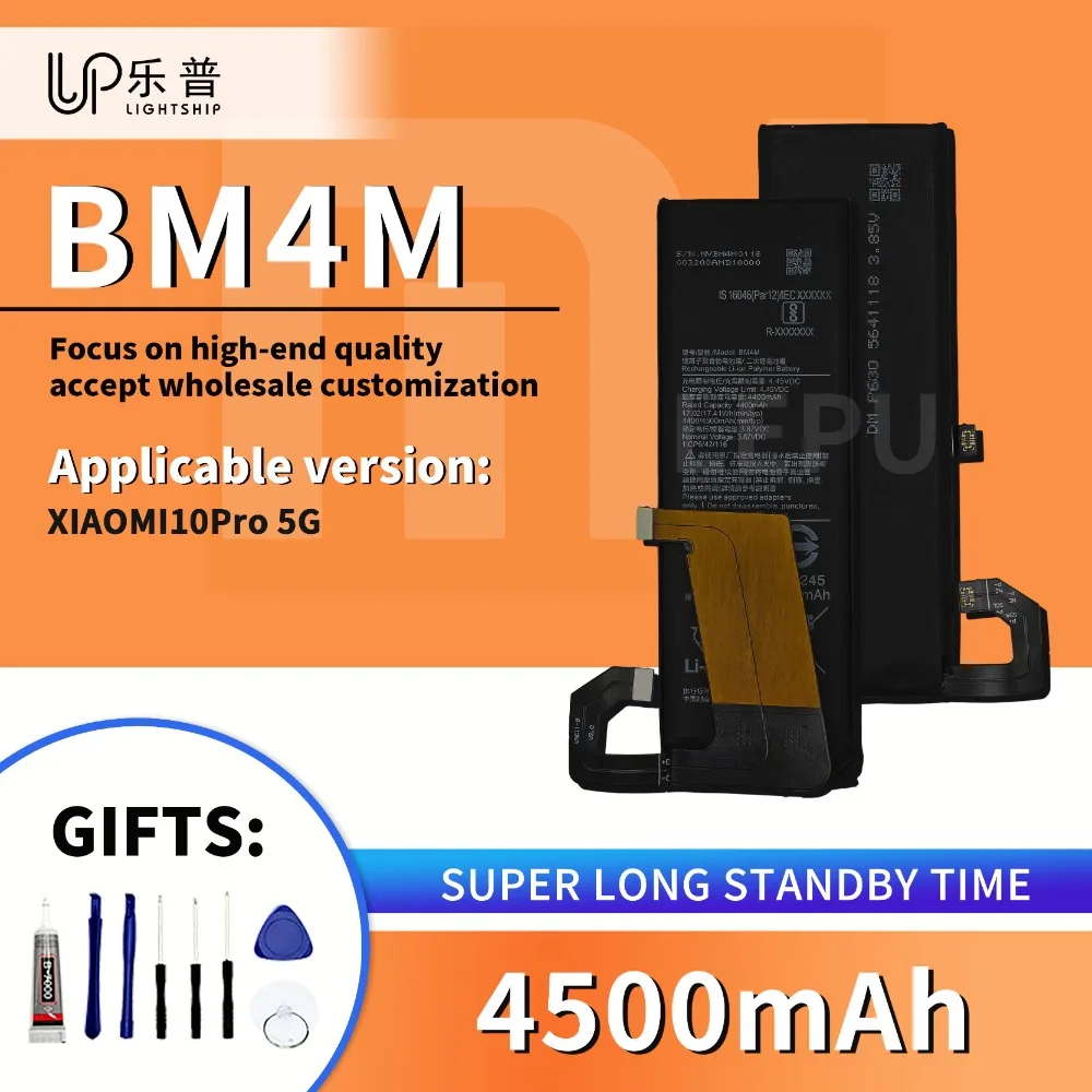 

2025 New xiaomi Original Battery for BM4M 4500mAh for XIAOMI 10 Pro 5G high quality original batteries with Free Tools Kits