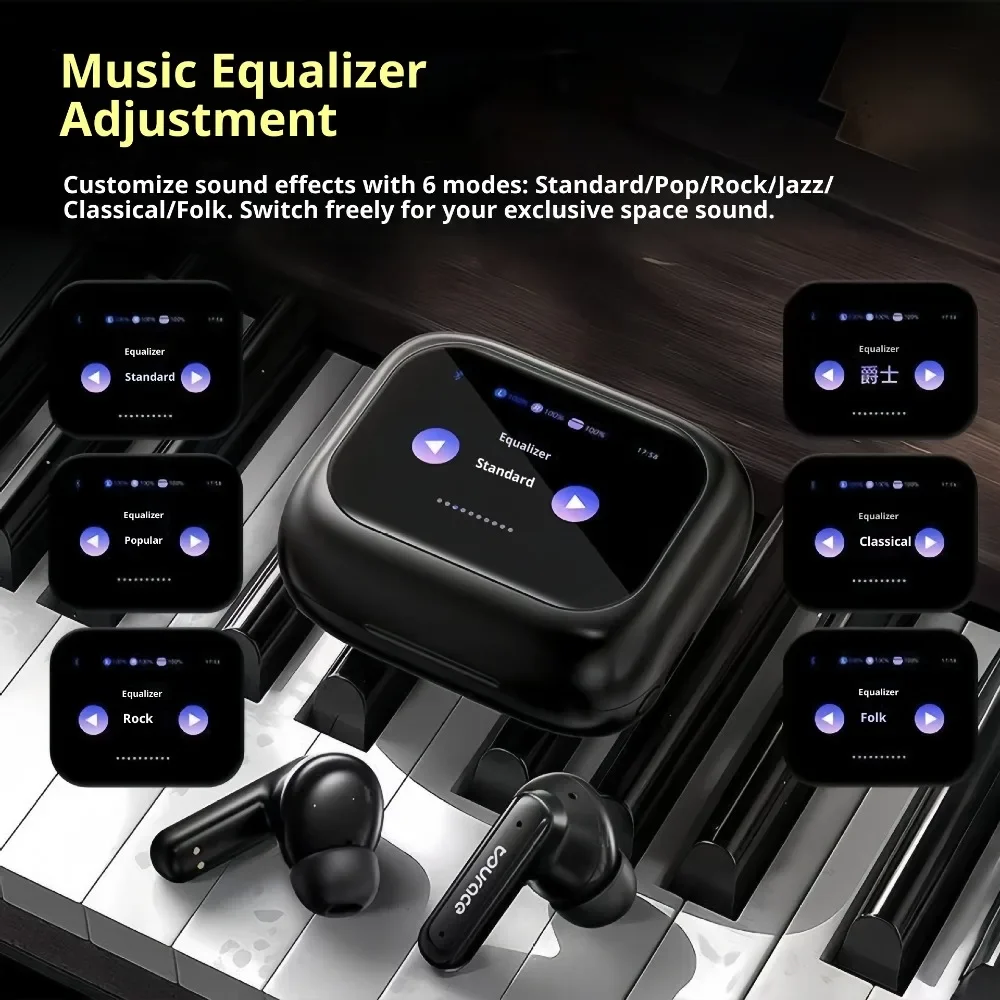 Wireless Bluetooth Earphones 2025 New Bluetooth 5.3 Running Sleep IPX5 Sweatproof Imperceptible Wearing LED Display Noise Cancel