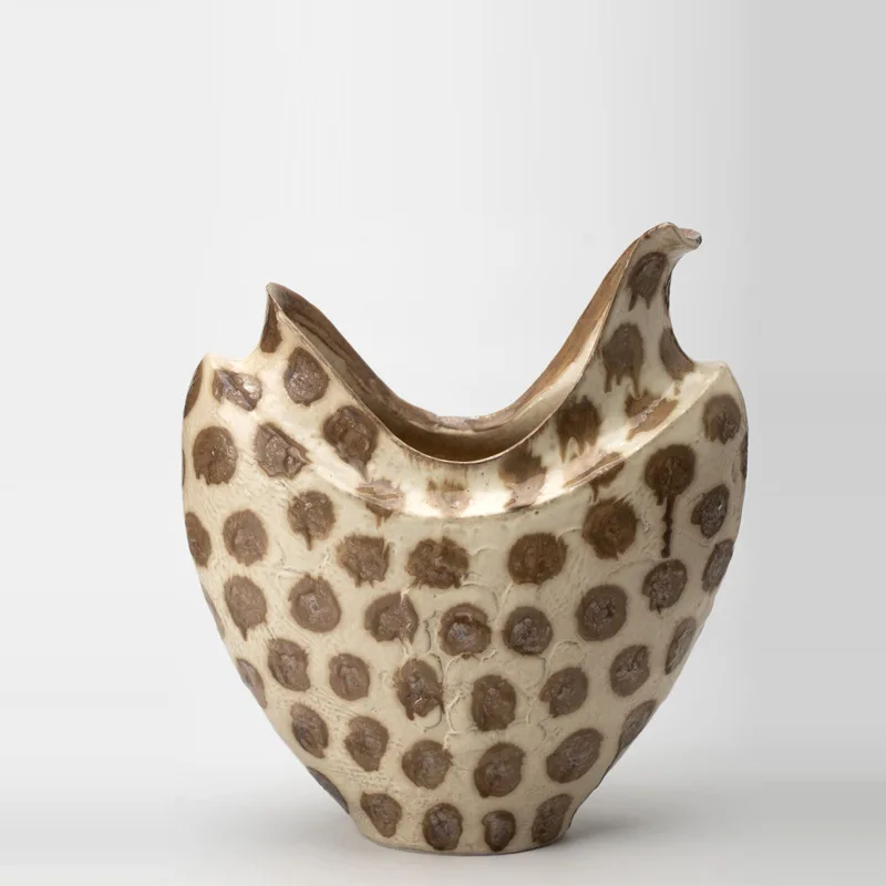 French ceramic vase, Bogu rack guest dining table, pottery pot flower ware decorative ornament