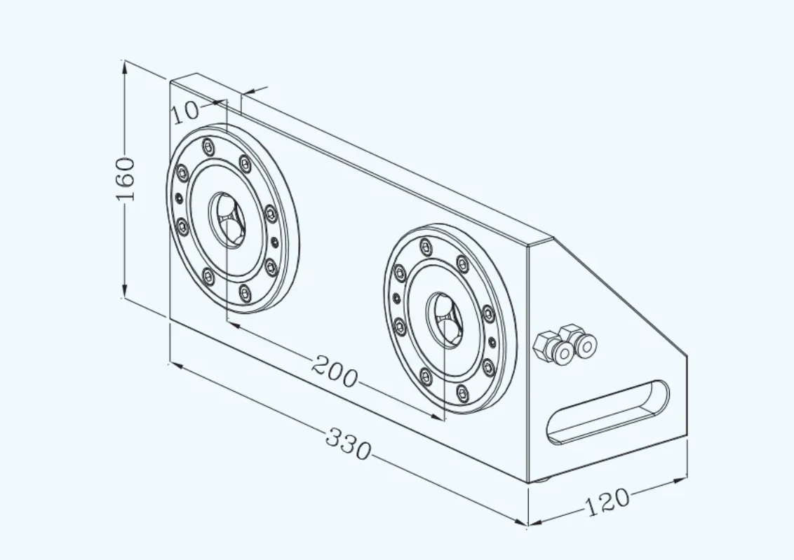 Numerical control AMF-K20.3-L2 pneumatic chuck for heavy machining Three-axis steel MTS pneumatic 4-center zero-point system