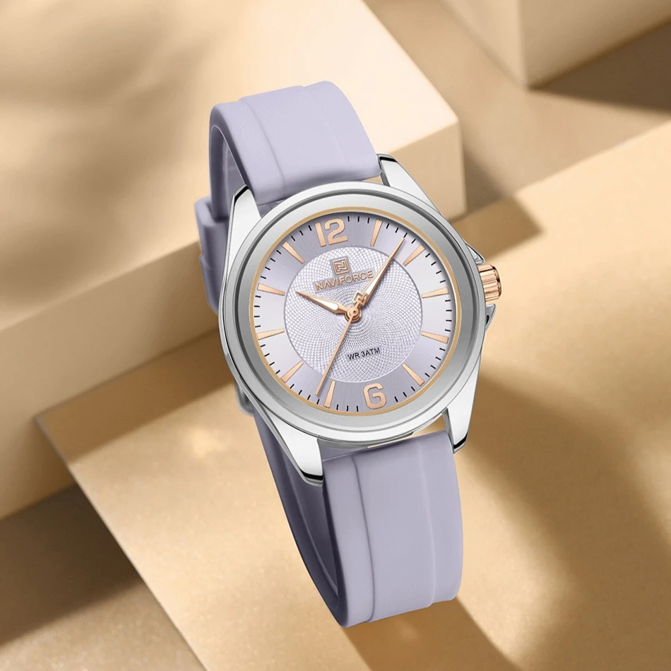 New Style NAVIFORCE Women's Watches Sport Silicone Strap Wristwatch Women Quartz Watch Clock Gift Reloj Mujer Relojos Feminino