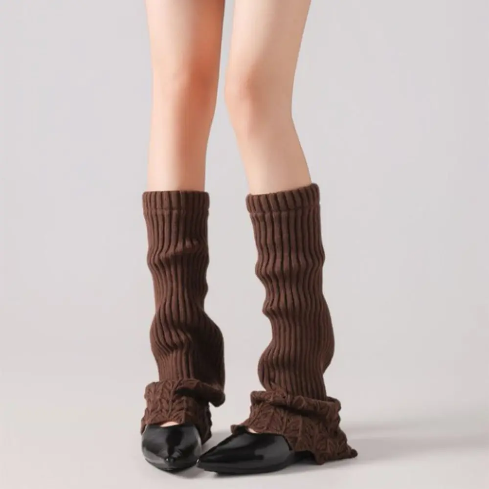 

Fashion Y2K Women Knitted Leg Warmers Sweet Solid Color Women's Foot Cover Mid-Calf Thickened Middle Tube Socks Harajuku