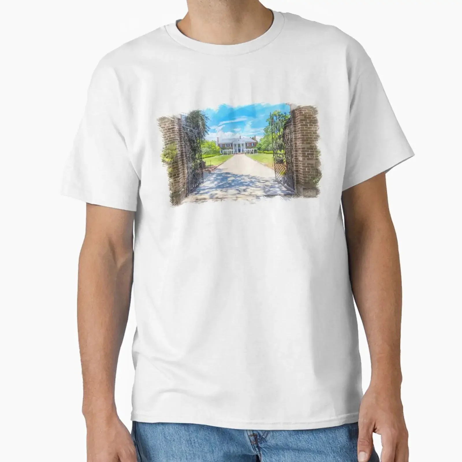 Boone Hall Plantation Artwork designed and sold by Frog Level Treasures vintage Washed Comfortable Versatile fashion Slightly