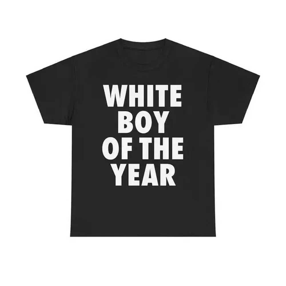 WHITE BOY OF THE YEAR SHIRT - Man Menswear Oversized Tshirt Streetwear Casual Classic Cotton Shortsleeve