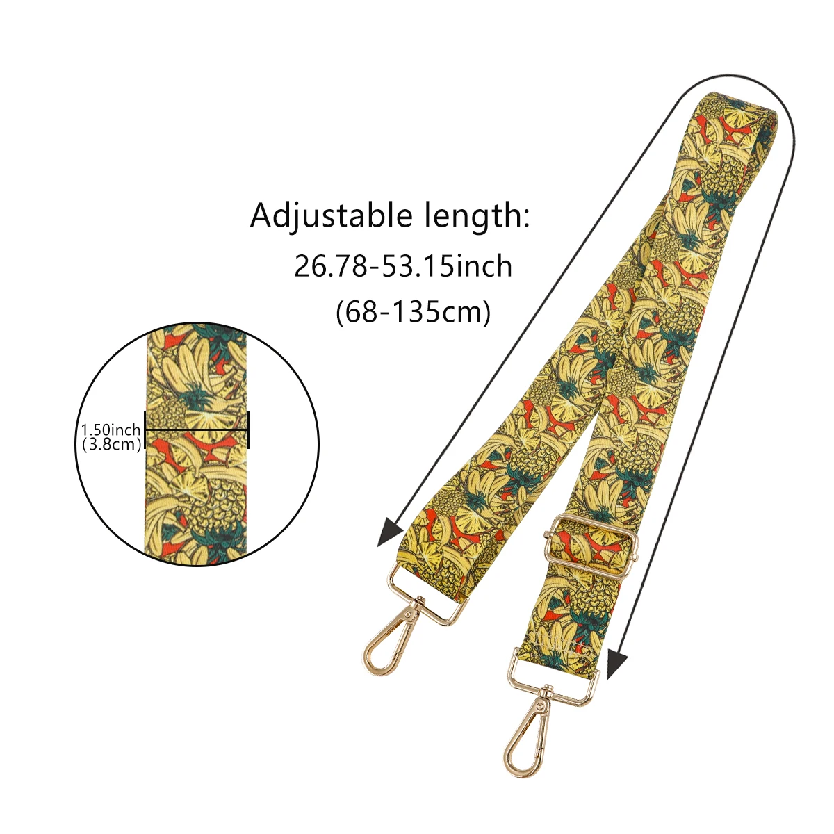 Fruit Serie Dames Tas Riem Ananas Vrouwen Bandjes Voor Crossbody Messenger Schoudertas Accessoires Verstelbare Riemen Bandjes