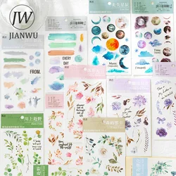 JIANWU 2 Pcs Art Flowers Journal Decoration Transfer Sticker DIY Album Diary Scrapbooking Material Collage Sticker Stationery