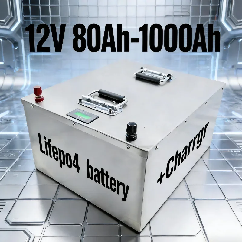 High Capacity 12V 80Ah-1000Ah LiFePO4 Battery Deep Cycle Lithium Iron Phosphate Battery with BMS for Off-Grid Solar RV Boat Camp
