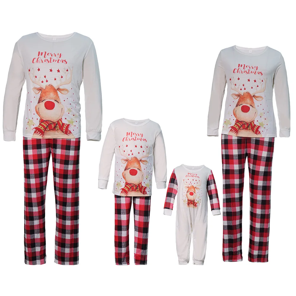 2024 Christmas Family pack 2025 New Year cartoon set Family pack Christmas cotton family pajamas for a family of three or four