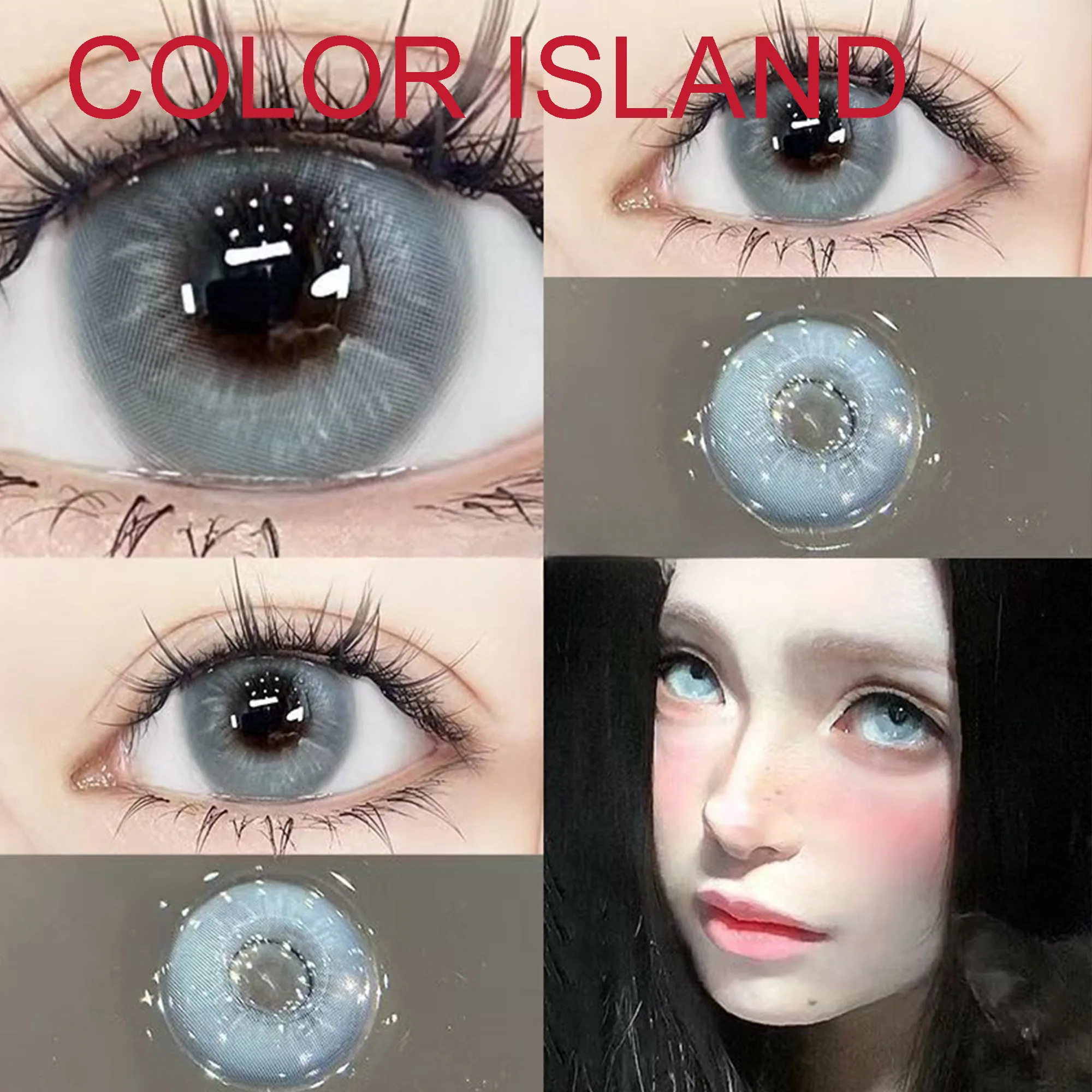 Coslens Women Men Accessories 14.20mm Soft Contact Lenses with Power lentes de contacto Color Island Blue