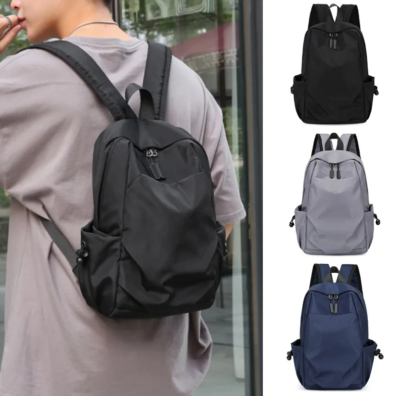 Men\'s Backpack Fashion Small Black Shoulder School Bag For Man 2024 Canvas Designer Waterproof Sports Travel Male Backpacks