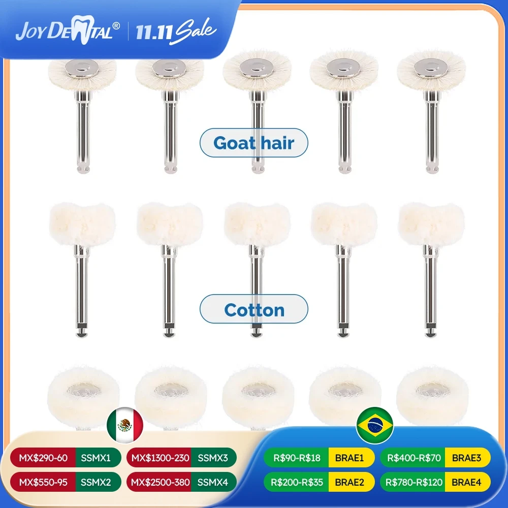 

JOYDENTAL 5 Pcs Dental Polishing Brush Felt Wheel Wool Cotton Polishing Brushes Polisher for Rotary Tools 2.35mm Polishing Wheel