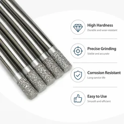 10x20x120mm Flat Bottom Diamond CNC Router Cutter Milling Bit Set for Stone Marble Engraving Cutting 5pc Straight Endmills