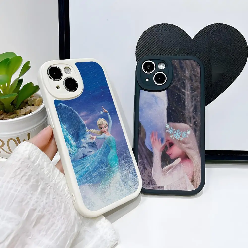 Funda de teléfono de princesa Frozen, carcasa de Elsa para Iphone 15, 14, 13 Pro Max, 12, 11 Mini, X, Xr, Xs, 7, 8, Puls
