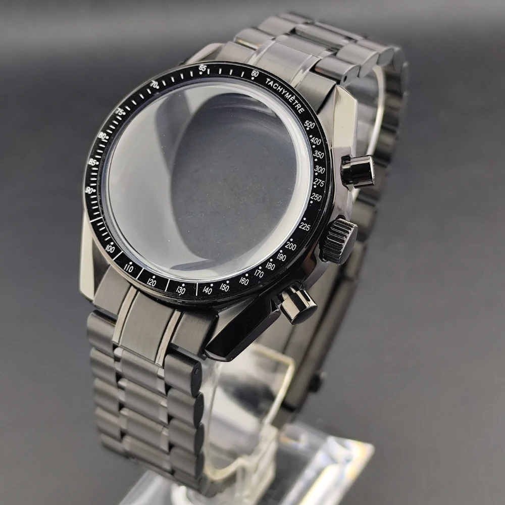 New 39.7mm Watch Stainless Steel Moon Back Cover Case FIT VK63 Movement Case Watch Accessories Suitable for 20mm Strap Watch Box image 2