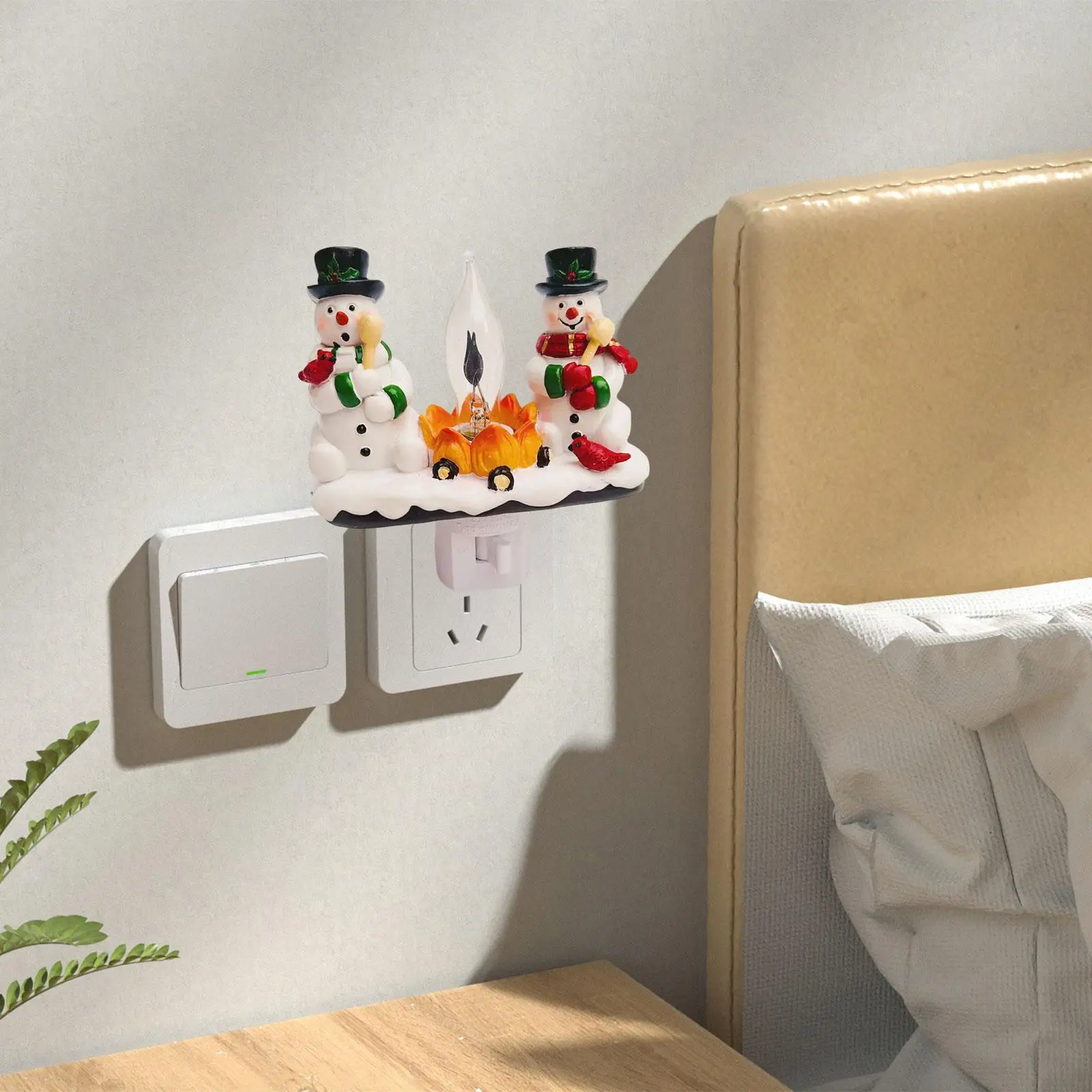 Night Light Plug in Mini Cute Compact Lighting Ornament Christmas Nightlight for Kids Room Decoration Bathroom Festive Stairway