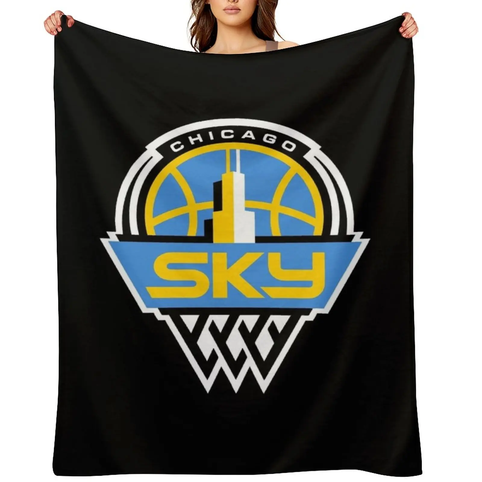 

Chicago Sky Throw Blanket Multi-Purpose Flannels Camping Beautifuls Blankets