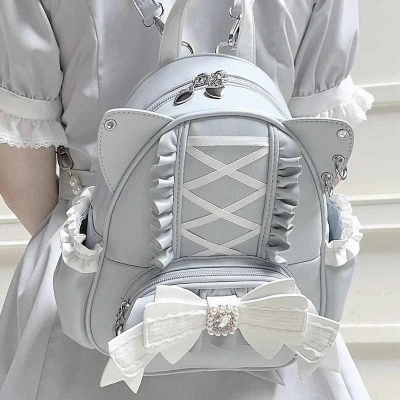 

Richme Lolita Women Backpacks 2025 Patchwork Bow Aesthetic Mochilas Para Mujer Y2K Harajuku Subculture JK Uniform Bag Female