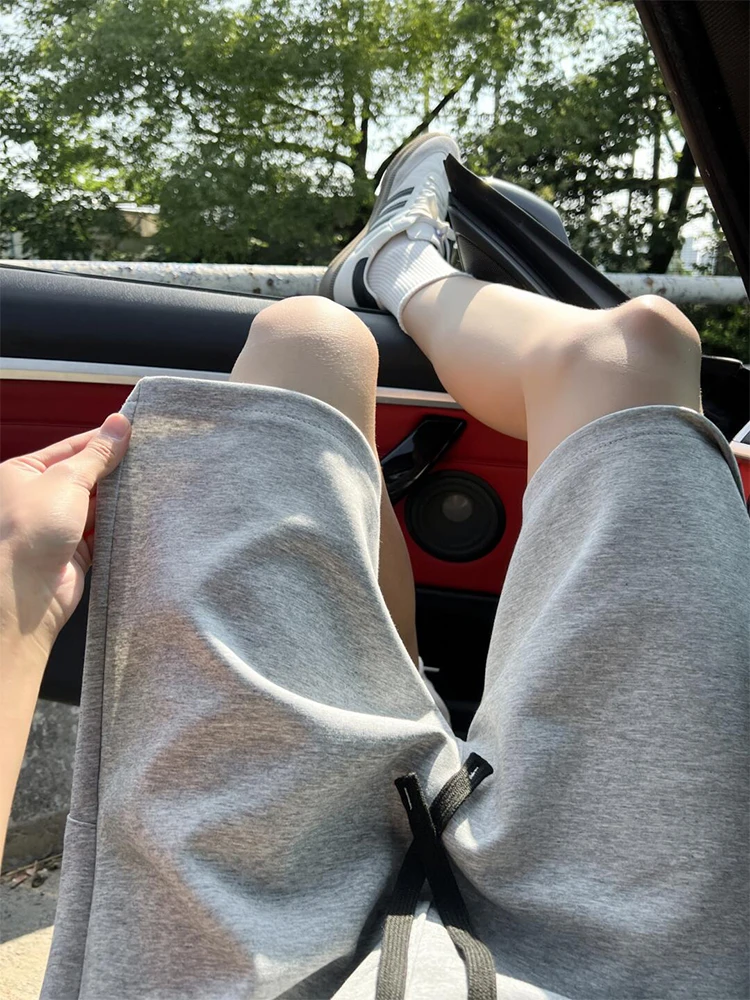 

Light ey Sports Sweatpants orts Men Summer Outdoor Wear Cleanfit American Baskeall Pants Knee-Length Quarter-Length orts