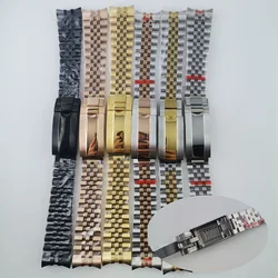 Slide Glide Lock 904L Stainless Steel Two Tone Gold Silver Black Watch Bracelet for SUB Wristwatch Watch Strap Wristband