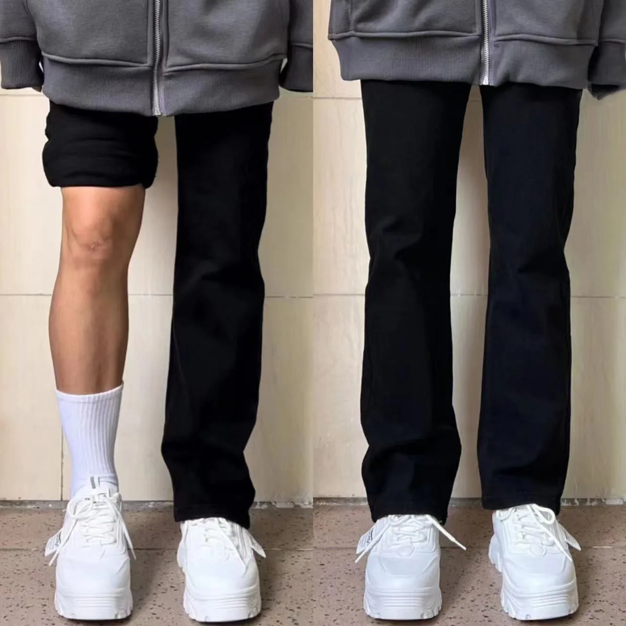 جينز ضيق مستقيم وواسع الساق للنساء صيفي رقيق مقاس كبير سمين مم الكمثرى قرد التخسيس e أنبوب السراويل عالية الشارع INS العصرية #1