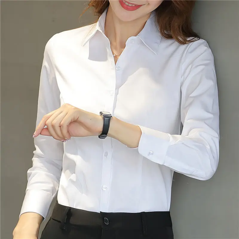 

Long Sleeve Shirts Womens Cotton Buttoned Tops Lantern Sleeves Pleated Hem Polka Dot Slim Fit Preppy Feminine Retro French Style