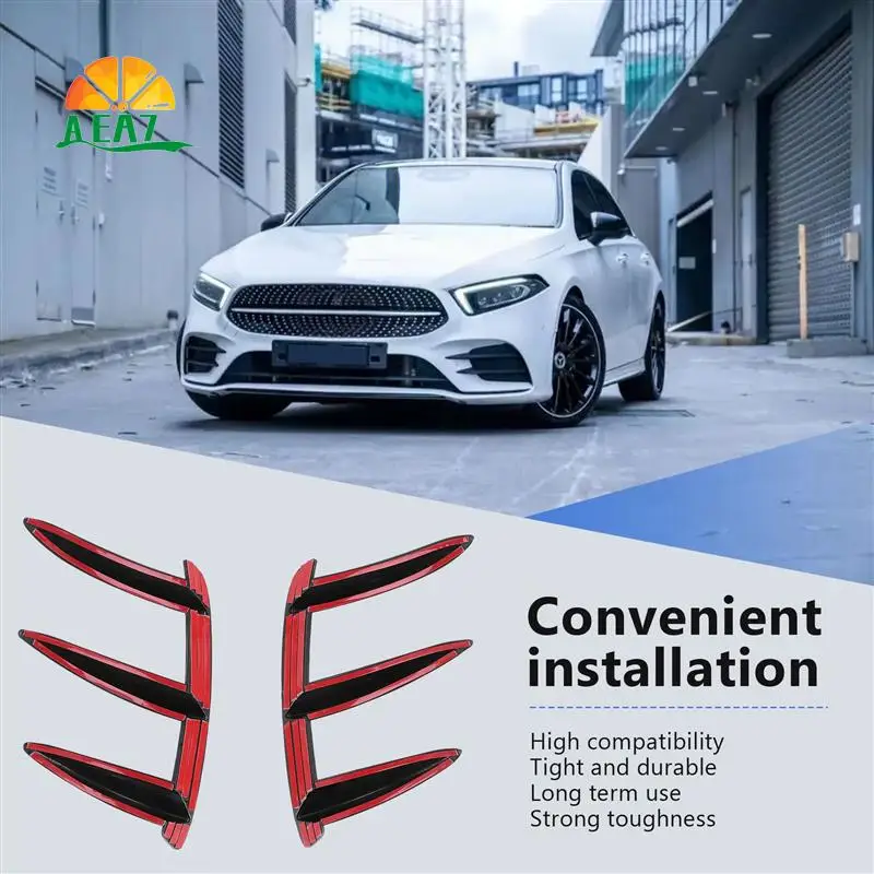 

AEA7-Rear Bumper Spoiler Side Air Outlet Wing Canard Fin For Mercedes Benz A-Class W176 A200 A260 A250 A45 For AMG