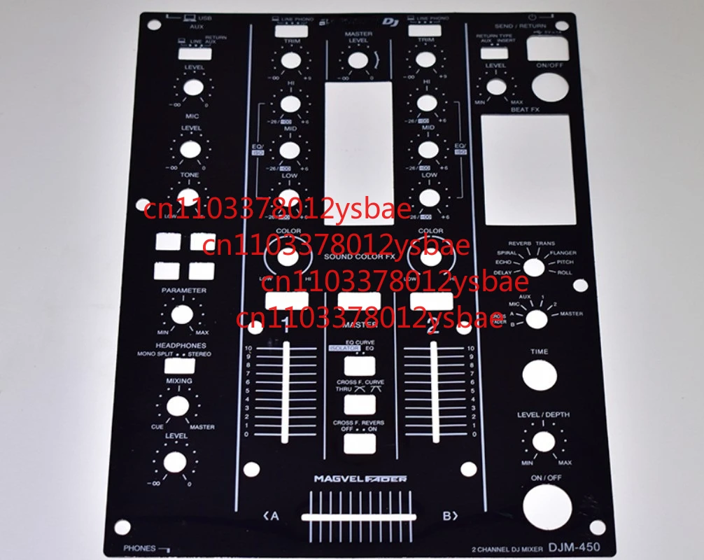 Faceplate Protective Skin Sticker for Pioneer DJM-450 DJ Mixer Black White