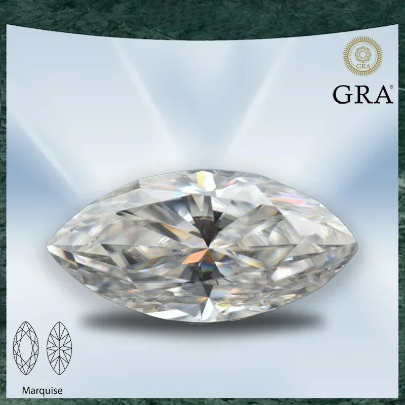 

Moissanite Stone Marquise Cut D Color VVS1 with GRA Certificate for Gemstone Charms Advanced Jewelry Making Materials