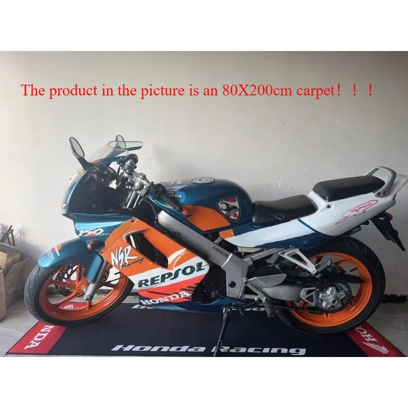 HONDA Motorcycle Parking Mat Anti-Slip Garage Rug Motor Enthusiasts Motorbike Parking Display Custom Floor Mat Home Decoration