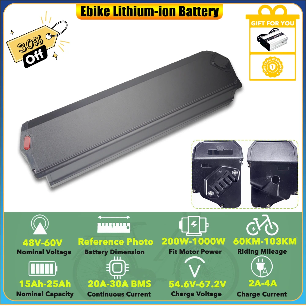 

Встроенный литий-ионный аккумулятор с рамой, 48 В, 15 Ач, 20 Ач, 960 Втч для внедорожного электрического горного велосипеда HANEVEAR Enabler, 26 дюймов, E-MTB