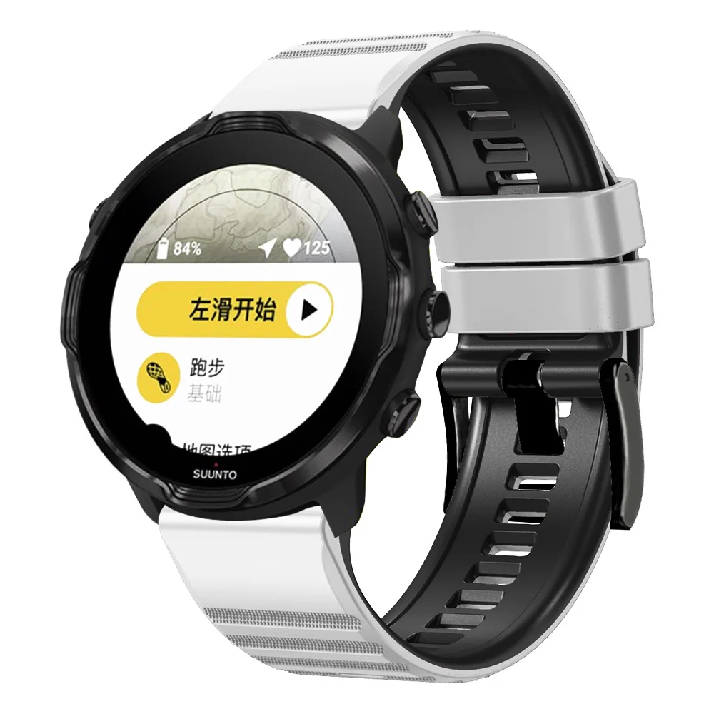 Tali silikon 24mm untuk Suunto 9 7 D5/Suunto Spartan Olahraga/pergelangan tangan HR/Baro gelang pintar pengganti Suunto 9 Baro sabuk