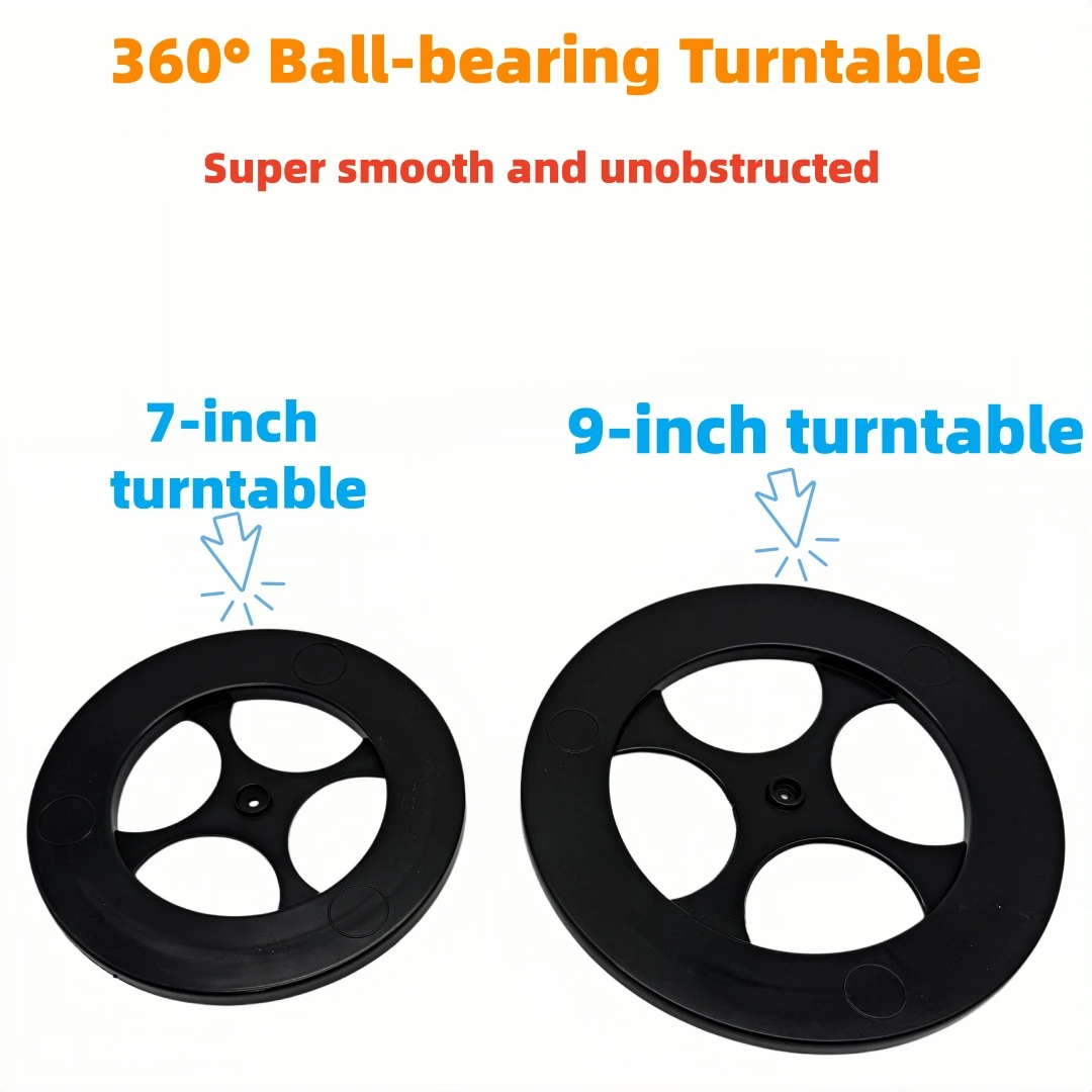 

3-in-1 Turntable 7/9 inch 2-piece Set 360° Rotating Turntable Home Display Cabinet Knife Stand Cake Turntable Tray