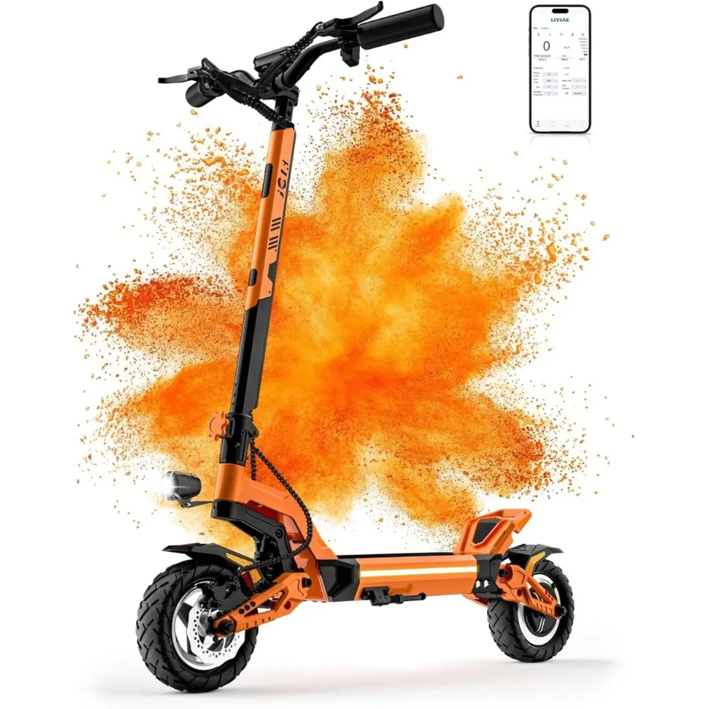 

X5/G1 Electric Scooter Adults Max 37/55 mph, 10" Pneumatic Tire, Power by 1300/6000 W, Max 32/75 Miles Long Range Double