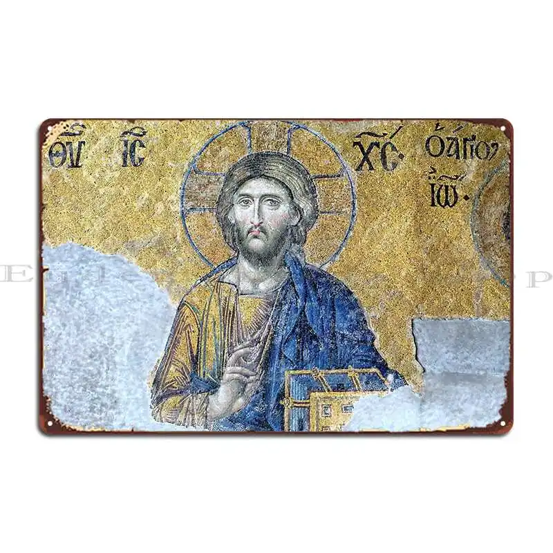 Jesus Pantocrator Hagia Sophia Metal Sign Cave Cinema Create Party Club Tin Sign Poster