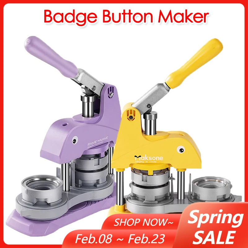 

2025 New Badge Pin Button Maker Machine DIY 58mm Badge Press Maker Machine (NO Consumables) for Making Fridge Magnets, Keychains
