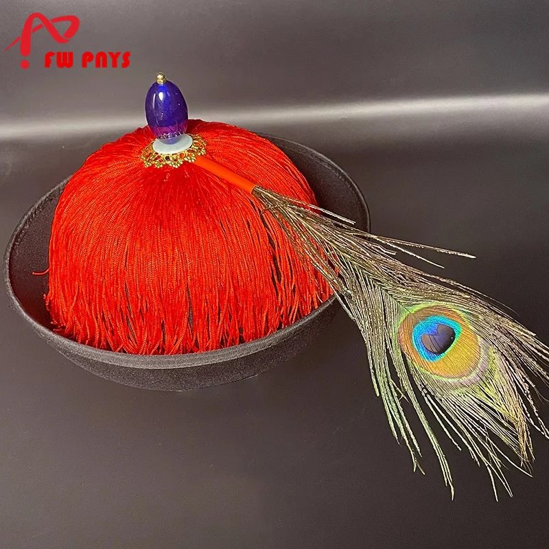 Chinese Qing Dynasty Soldier Hat For Adults Unisex Zombie Cosplay Headwear Emperor Hats Headdress