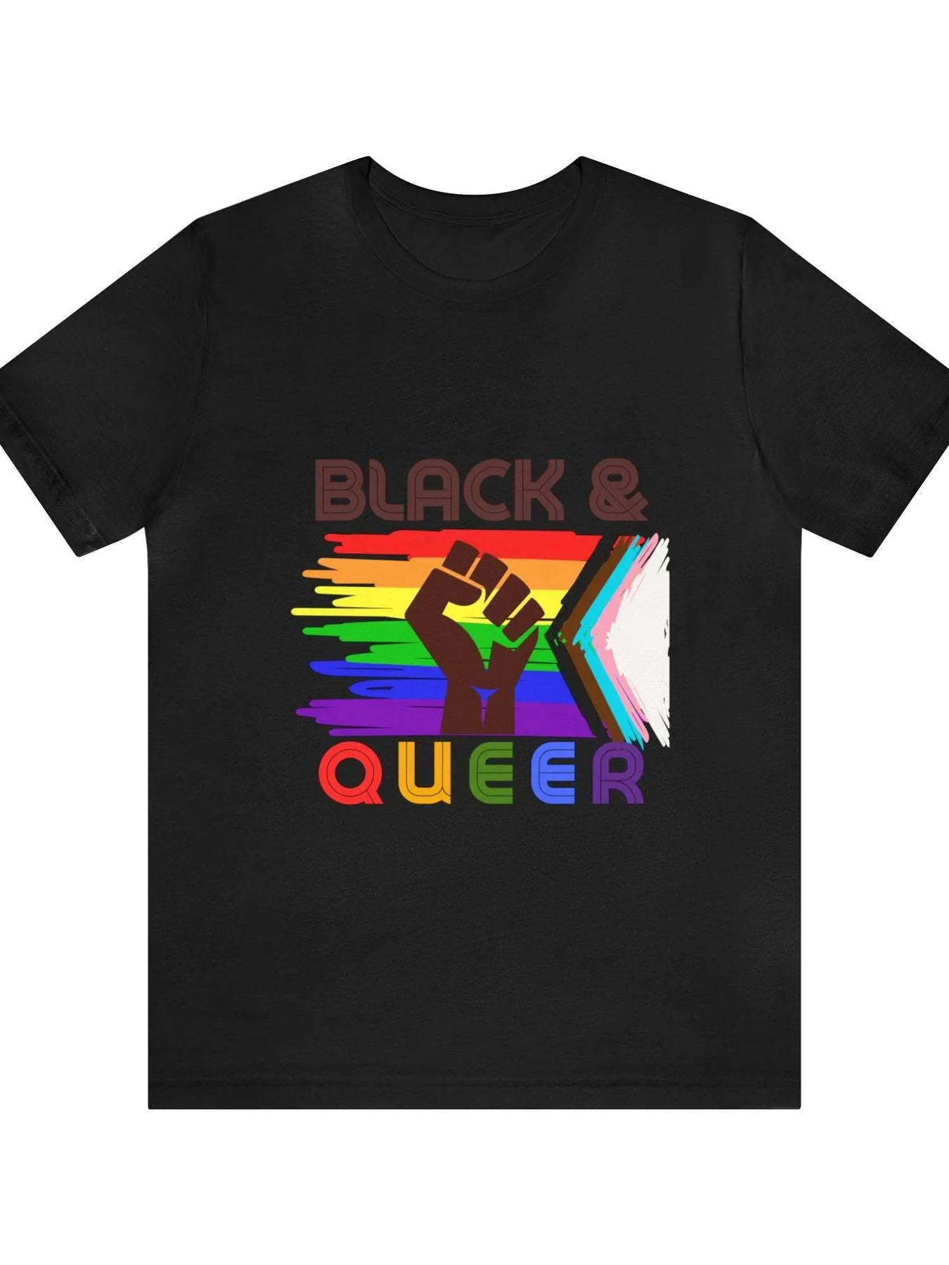 

Pure Cotton T-Shirt, Super Soft, Black, Pride Lgbtq+ T-Shirt, 100% Pure Cotton, Short-Sleeved, Round Neck, Vibrant Graphic Print, Machine Washable, Casual Wear for All Seasons