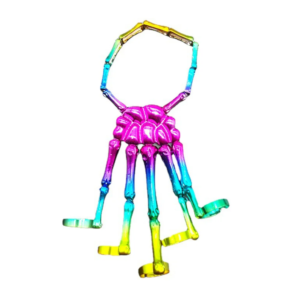 

Skull H Bracelet Colorful Alloy Punk Style Men Women Exaggerated Wrist Chain Halloween Theme Decorative Practical