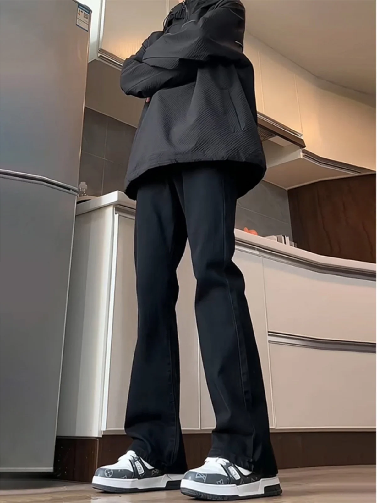 

Мужские джинсы прямого кроя Pure Bla Fce с подкладкой, утепленные, износостойкие, в стиле High Street, молодежные, модные, зимние