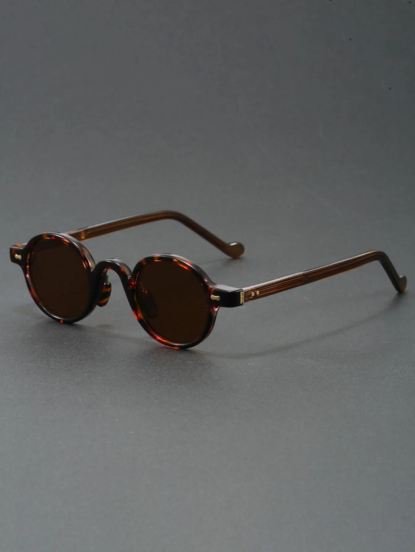 Orange Retro kleine runde Sonnenbrille für Damen und Herren, klassische Luxusmarke, Designer, beliebte Steampunk-Ton-Hip-Hop-Sonnenbrille UV400 – Detail 12
