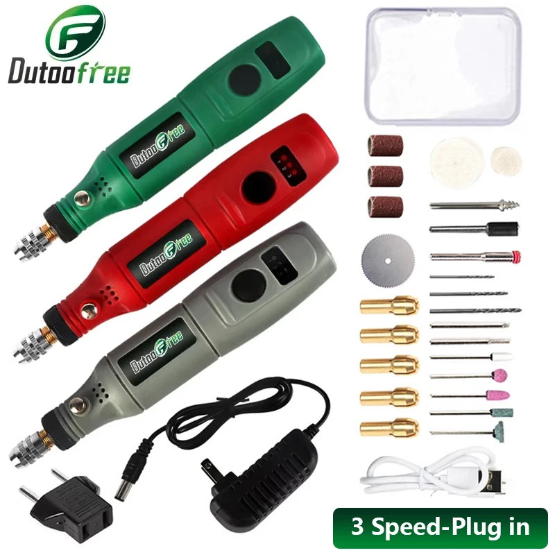 Engraving Pen Grinder Power Tool 3 Speed Carving Pen Dremel Accessories Set Mini Drill Electric Drill Rotary Tools 100V-240V